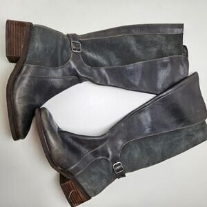 Lucky Brand Timinii Riding Boots 8.5 Grey Suede Leather‎ Tall